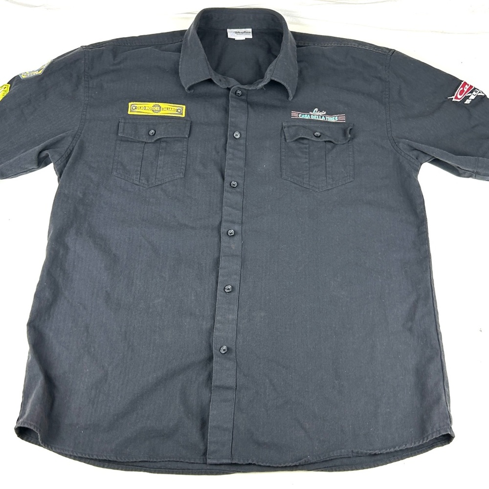 Disney Parks Luigi Tire Shop Shirt Mens 3XL Black Mechanic S/S Button Up Cars